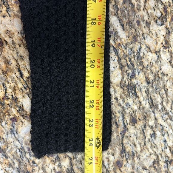 Beyond Threads Black Baby Alpaca Open Knit Drape Front Cardigan Size M - Picture 8 of 9